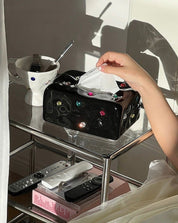 Handmade Ceramic Gemstone Tissue Box Cover - Gemstone Tissue Box Cover - White - INSPECIAL HOME