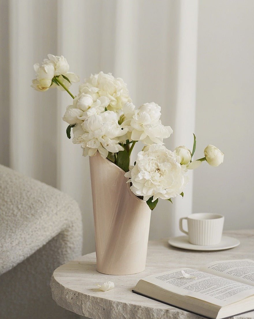 Handmade Ceramic Twins Vase | Nordic Style Vase - Nordic Style Ceramic Twins Vase - White - INSPECIAL HOME