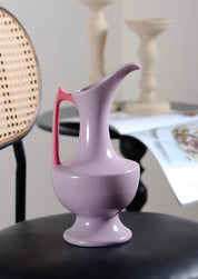 Handmade Medieval Style Ceramic Decorative Flower Vase - Glazed With Dopamine Colors - Vases - Medieval Style Ceramic Decorative Flower Vase-Lavender - INSPECIAL HOME