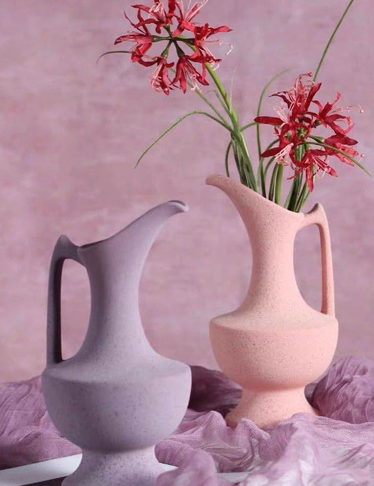 Handmade Medieval Style Ceramic Decorative Flower Vase with Matte Finish - Vases - Medieval Style Ceramic Decorative Flower Vase with Matte Finish-Lavender - INSPECIAL HOME