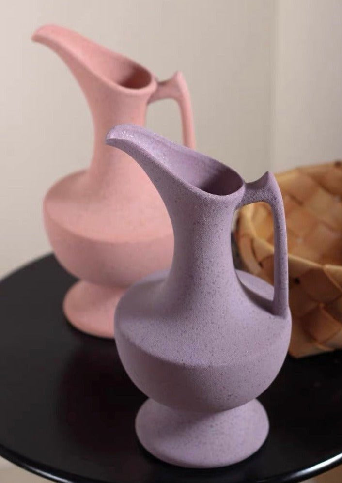 Handmade Medieval Style Ceramic Decorative Flower Vase with Matte Finish - Vases - Medieval Style Ceramic Decorative Flower Vase with Matte Finish-Lavender - INSPECIAL HOME