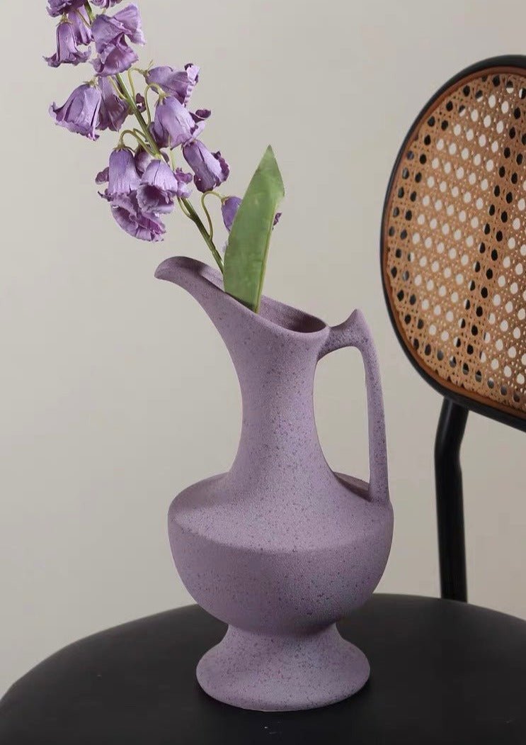 Handmade Medieval Style Ceramic Decorative Flower Vase with Matte Finish - Vases - Medieval Style Ceramic Decorative Flower Vase with Matte Finish-Lavender - INSPECIAL HOME