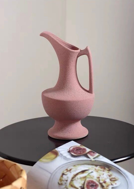 Handmade Medieval Style Ceramic Decorative Flower Vase with Matte Finish - Vases - Medieval Style Ceramic Decorative Flower Vase with Matte Finish-Rosy - INSPECIAL HOME