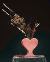 Handmade Ceramic Retro Heart-Shaped Flower Vase - Decorative Pottery Vase - Handmade Heart Shape Pottery Vase - Pink - INSPECIAL HOME