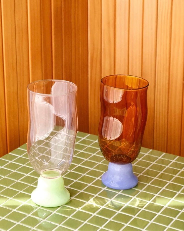 Handmade Wavy Beer Glasses - Perfect for IPA, Craft Beer, and More - Wavy Beer Glasses-Melon - INSPECIAL HOME