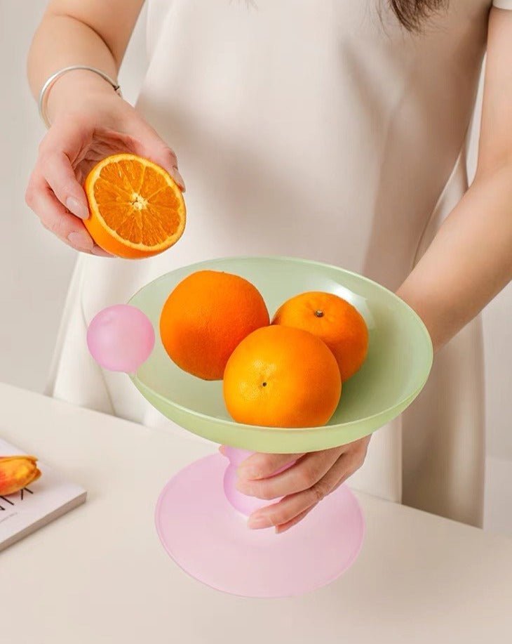 Jelly Bean Footed Tray Fruit Bowl - Whimsical Dopamine Table Setting Centerpiece - fruit bowl - Jelly Bean Fruit Bowl - Passion Fruit - Medium - INSPECIAL HOME