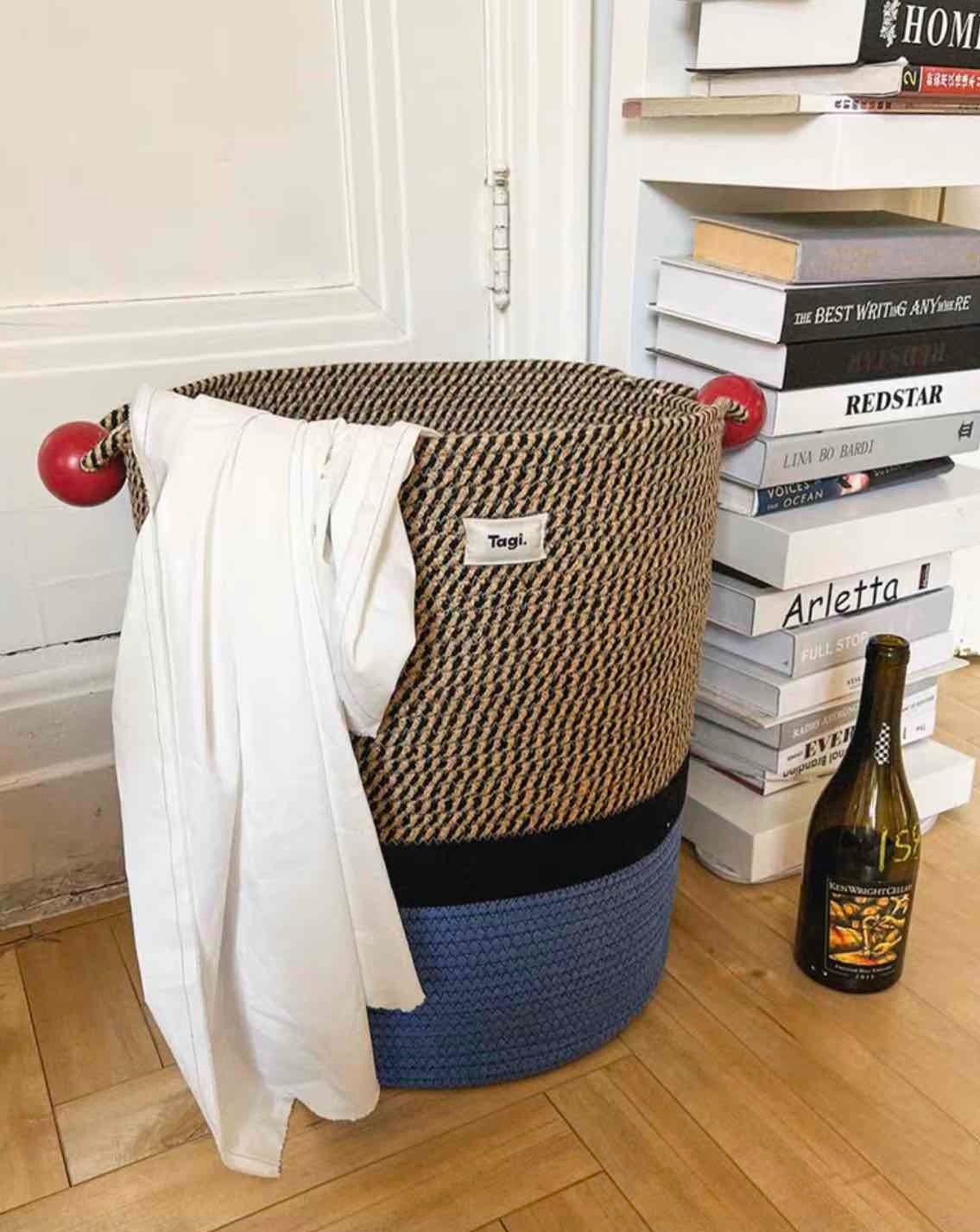 Maximalism Inspired Handmade Woven Laundry Storage Baskets - Woven Laundry Storage Baskets-Rocky Coastline - INSPECIAL HOME