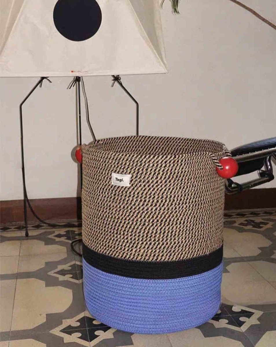 Maximalism Inspired Handmade Woven Laundry Storage Baskets - Woven Laundry Storage Baskets-Rocky Coastline - INSPECIAL HOME