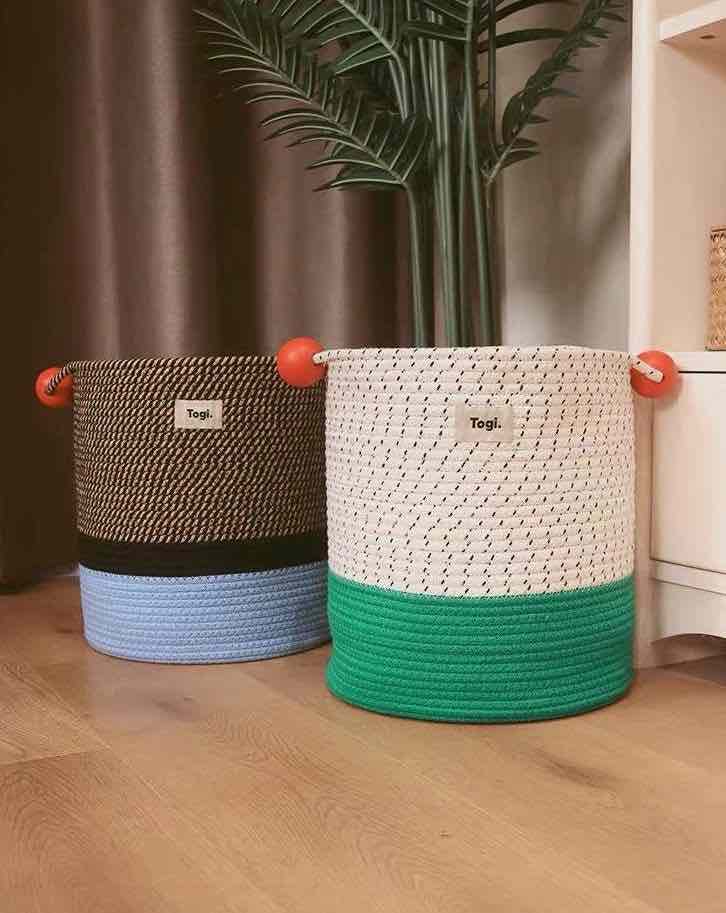 Maximalism Inspired Handmade Woven Laundry Storage Baskets - Woven Laundry Storage Baskets-Rocky Coastline - INSPECIAL HOME
