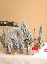 Mini Tabletop Christmas Snowy Pine Cedar Tree Decor for Table Setting Tablescape - Snowy Pine Cedar Tree Decor - Small Pine - INSPECIAL HOME