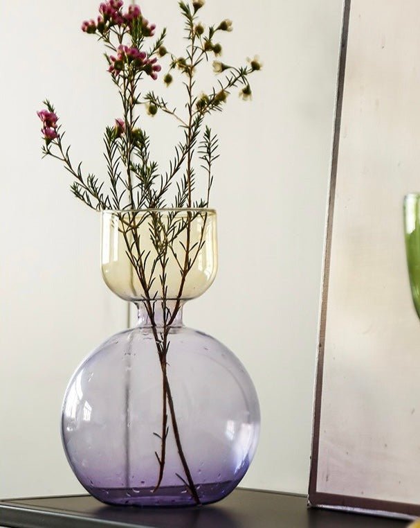 Modern Handblown Glass Vase - Contemporary Decorative Art Glass Vase - INSPECIAL HOME