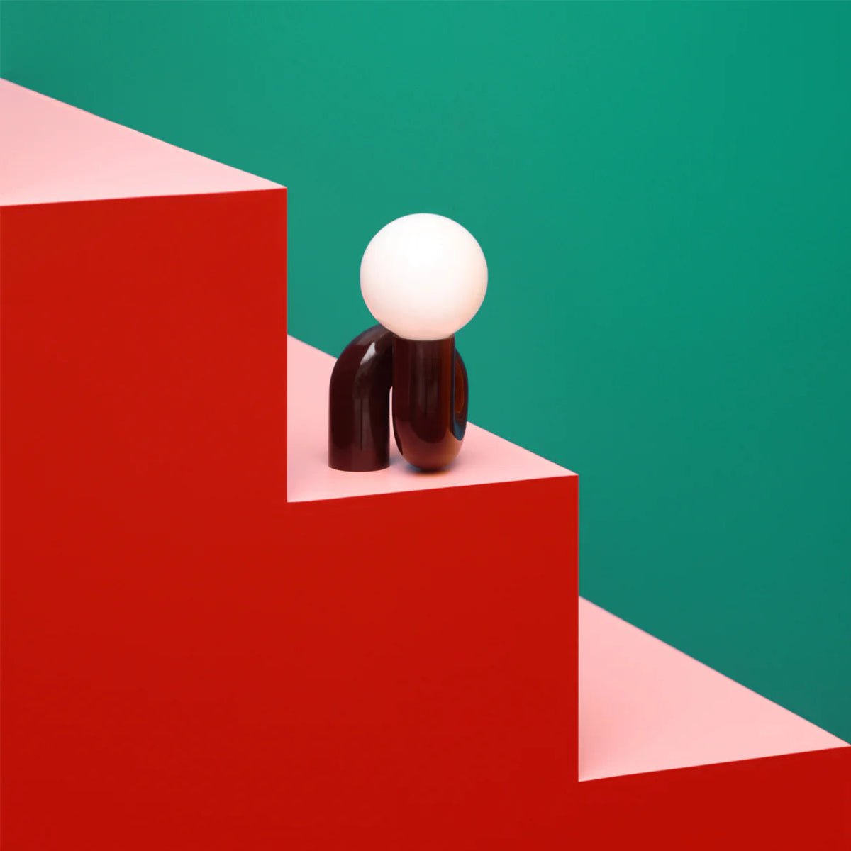 Modern Spiral Bedside Table Lamp - Quirky Whimsical Desk Lamp - Night Lights & Ambient Lighting - Spiral Bedside Table Lamp - Cherry - Petite Friture