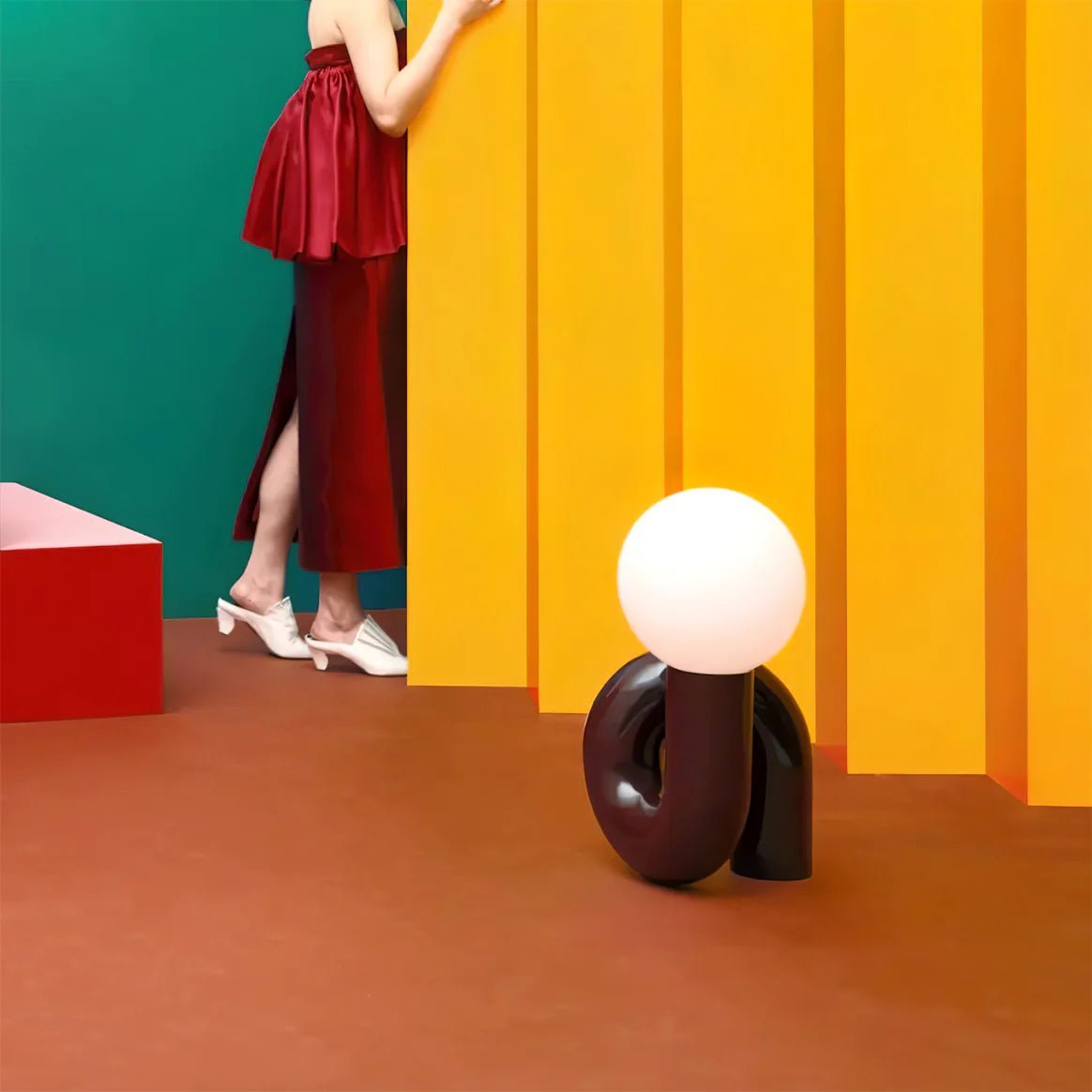 Modern Spiral Bedside Table Lamp - Quirky Whimsical Desk Lamp - Night Lights & Ambient Lighting - Spiral Bedside Table Lamp - Cherry - Petite Friture