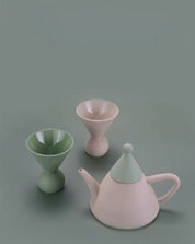 Morandi Ceramic Tea Set Gift Box - Nordic Handmade Cute Teapot & Tea Cups Set of 3 Pcs ( $26.6 Each ) - Morandi Ceramic Tea Set Gift Box-Mint - INSPECIAL HOME