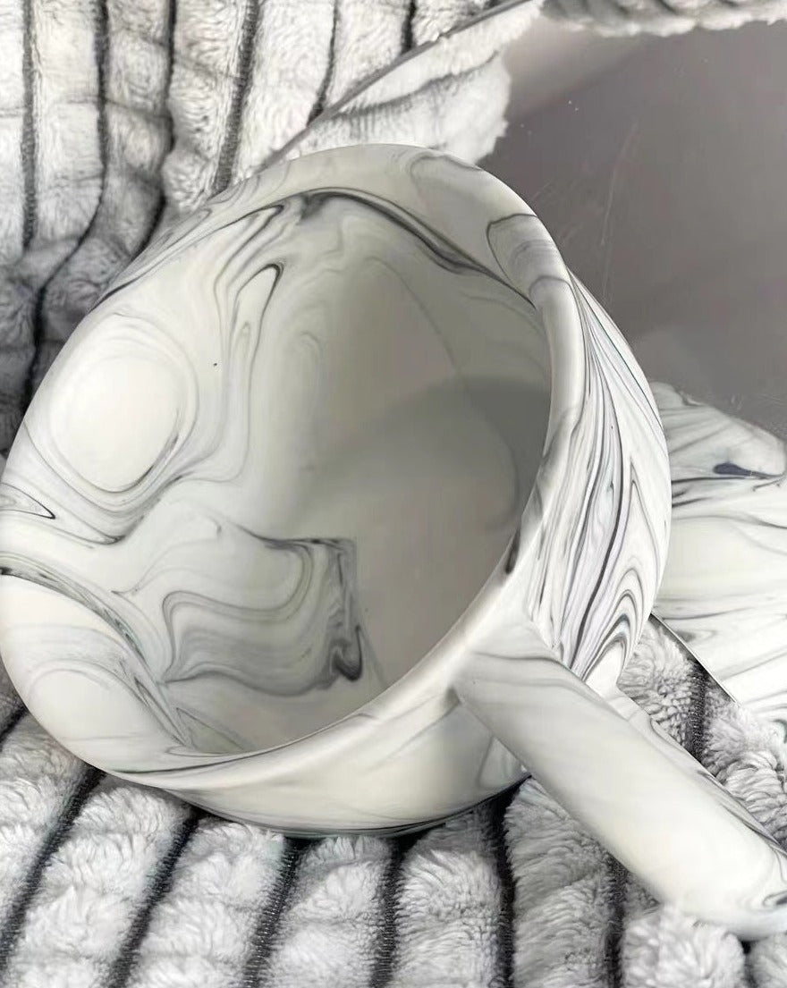 Marbleized Ceramic Mugs - Stylish Modern Mugs with Marble Design - Vintage Marbleized Ceramic Mugs - Glacier - INSPECIAL HOME