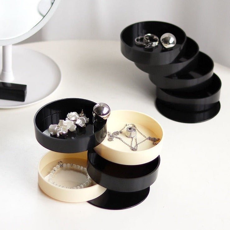 Nordic Style Revolving Accessories Storage Box - Nordic Style Revolving Accessories Storage Box - Black & Ivory - INSPECIAL HOME