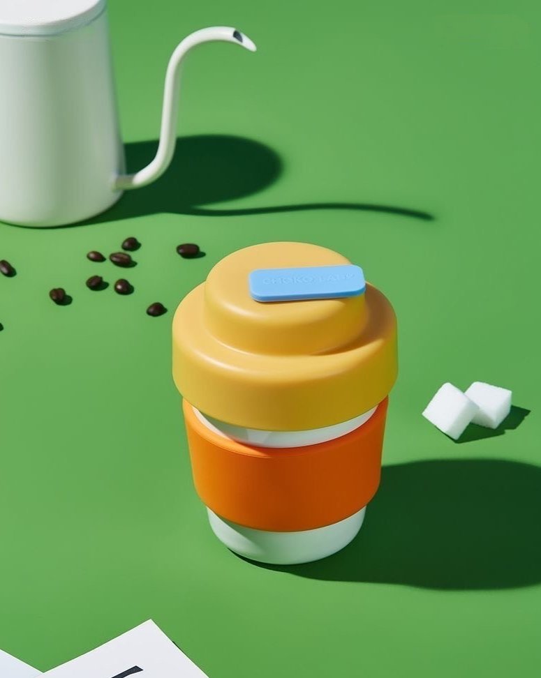 Gummies Vacuum Insulated Tumbler Coffee Mug with Lid - Rainbow Vacuum Insulated Tumbler - Yellow & Orange - INSPECIAL HOME