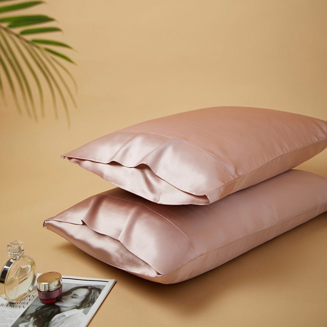 Silky Gift Box: 6A Grade 100% Organic Mulberry Silk Pillowcase Set of 2 Pcs - 30 Momme, Pure Silk on Both Sides - 6A Grade Organic Mulberry Silk Pillowcase-Cherry Pink - INSPECIAL HOME