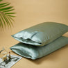 Silky Gift Box: 6A Grade Organic Mulberry Silk Pillowcase Set of 2 Pcs - 30 Momme, Pure Silk on Both Sides - 6A Grade Organic Mulberry Silk Pillowcase-Sage Green - INSPECIAL HOME