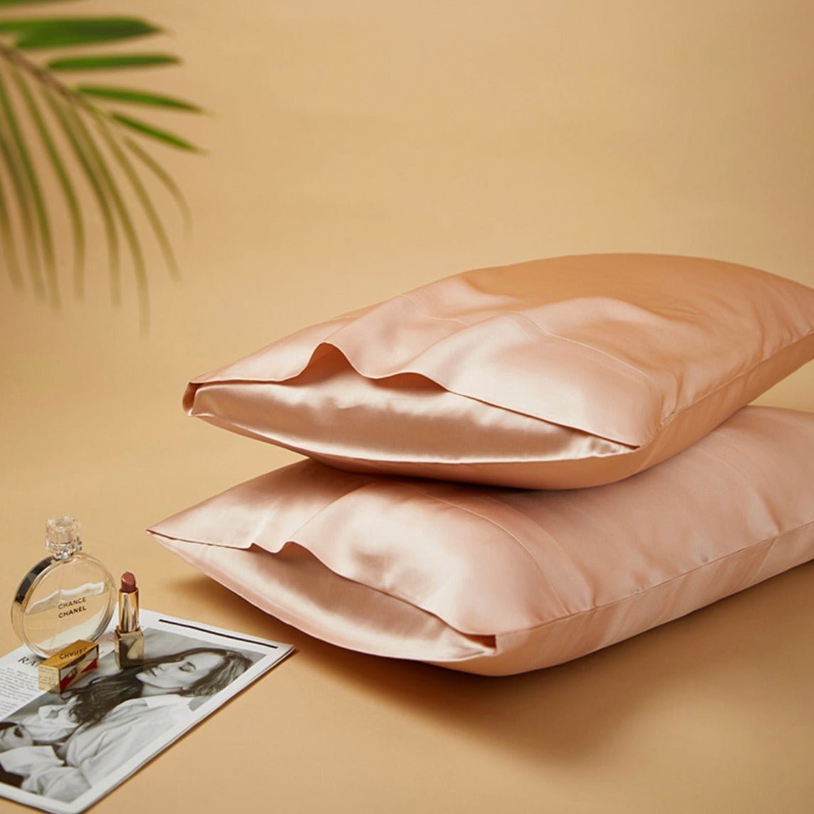 Silky Gift Box: 6A Grade Organic Mulberry Silk Pillowcase Set of 2 Pcs - 30 Momme, Pure Silk on Both Sides - 6A Grade Organic Mulberry Silk Pillowcase-Rose Gold - INSPECIAL HOME
