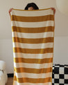 Soft and Absorbent Stripe Bath Towel – 100% Organic Combed Cotton - Combed Cotton Bath Towel - Brown - INSPECIAL HOME