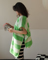 Soft and Absorbent Stripe Bath Towel – 100% Organic Combed Cotton - Combed Cotton Bath Towel - Green - INSPECIAL HOME