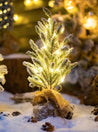 Tabletop Snowy Christmas Pine Tree Decor with LED Light for Table Setting Tablescape - Snowy Christmas Pine Tree Decor with LED Light-Small - INSPECIAL HOME