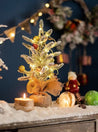 Tabletop Snowy Christmas Pine Tree Decor with LED Light for Table Setting Tablescape - Snowy Christmas Pine Tree Decor with LED Light-Medium - INSPECIAL HOME