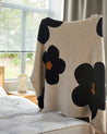 Ultra Soft Microfiber Sunflower Pattern Throw Blanket - Ultra Soft Microfiber Sunflower Pattern Throw Blanket- Black - INSPECIAL HOME