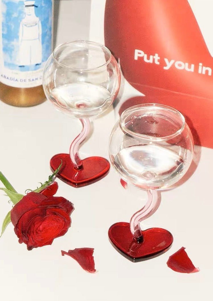 Valentine's Gift Box: Retro Wavy Goblet Set of 4 Pcs - Gifts for Valentine's Day, Wedding, Anniversary - Stemware - Valentine's Gift Box: Retro Wavy Goblet Set of 4 Pcs - INSPECIAL HOME