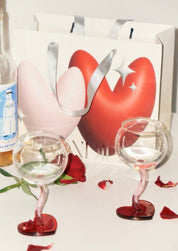 Valentine's Gift Box: Retro Wavy Goblet Set of 4 Pcs - Gifts for Valentine's Day, Wedding, Anniversary - Stemware - Valentine's Gift Box: Retro Wavy Goblet Set of 4 Pcs - INSPECIAL HOME