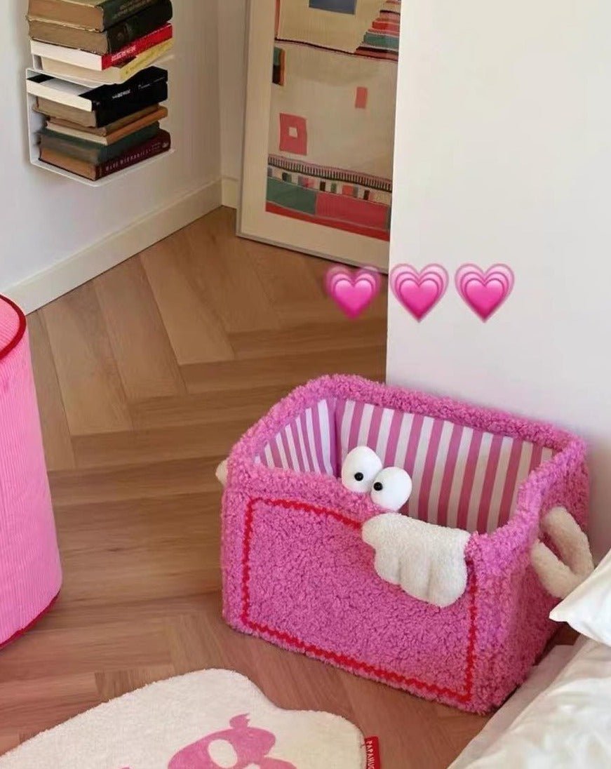 Whimsical Eclectic Big Eyes Plush Cute Laundry Storage Baskets - Laundry Bag for Kids Children - Big Eyes Plush Cute Laundry Storage Baskets-Strawberries - INSPECIAL HOME