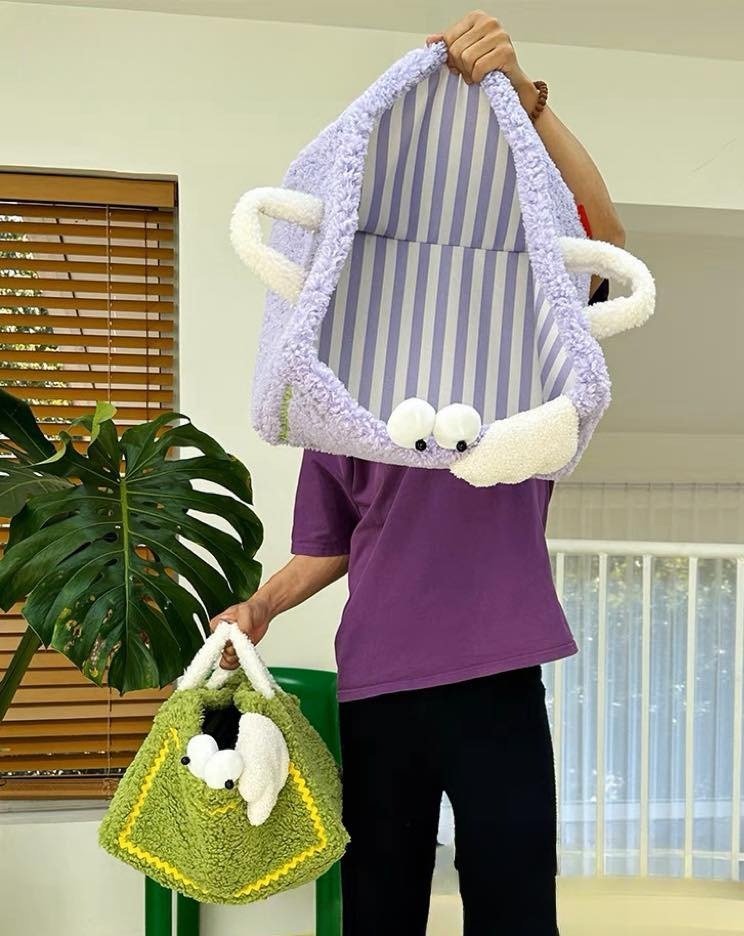 Whimsical Eclectic Big Eyes Plush Cute Laundry Storage Baskets - Laundry Bag for Kids Children - Big Eyes Plush Cute Laundry Storage Baskets-Strawberries - INSPECIAL HOME