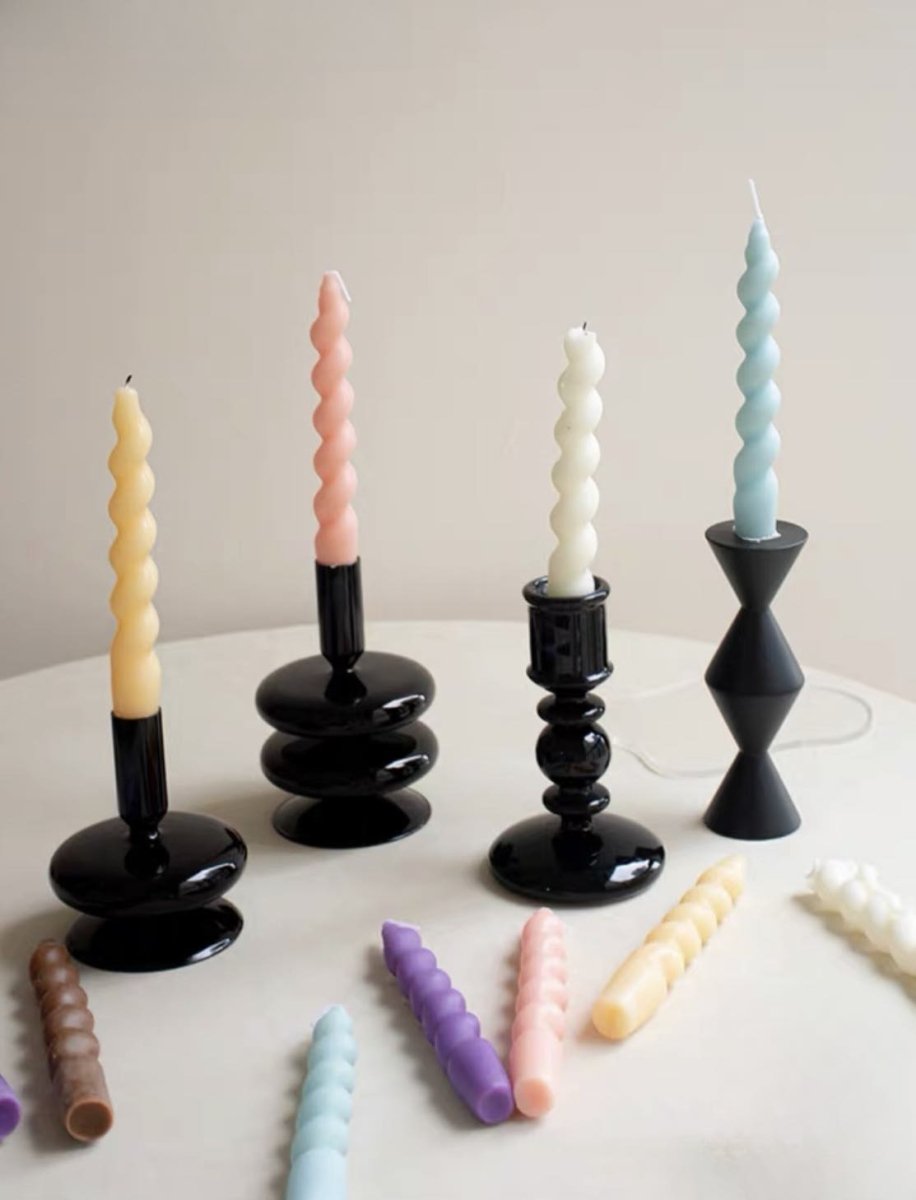 Whimsical Twisty Soy Wax Decorative Candles Set Of 7 Pcs ( $6.1 Each ) - INSPECIAL HOME