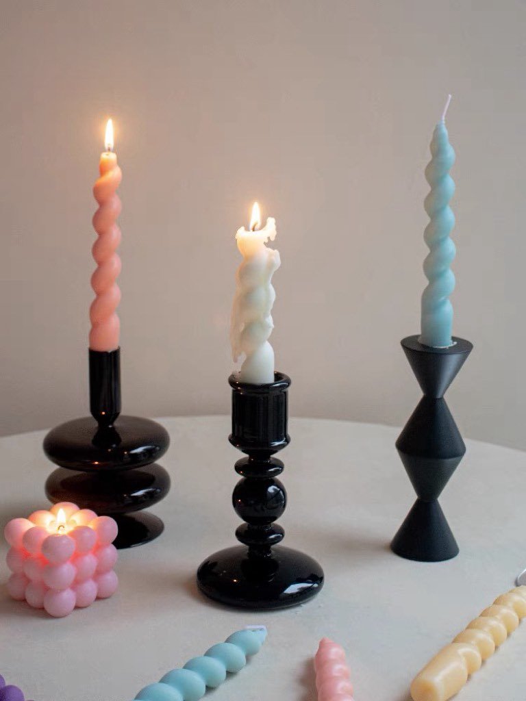 Whimsical Twisty Soy Wax Decorative Candles Set Of 7 Pcs ( $6.1 Each ) - INSPECIAL HOME