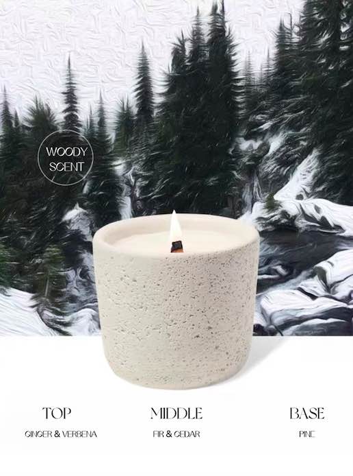 Wood Wick Soy Wax Scented Candle - Breath Of Nature Scented - Fir Forest - Wood Wick Soy Wax Scented Candle - Breath Of Nature Scented - Fir Forest - INSPECIAL HOME