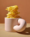 Handmade XXXL Ceramic Chubby Mug - Unique Cute Large Mug for Coffee & Tea - XXXL Chubby Mug - Peach - INSPECIAL HOME