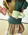 Handmade XXXL Ceramic Chubby Mug - Unique Cute Large Mug for Coffee & Tea - XXXL Chubby Mug - Melon - INSPECIAL HOME